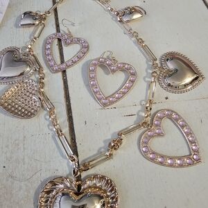 Valentines Heart Jewelry Lot 16 Pieces Sets